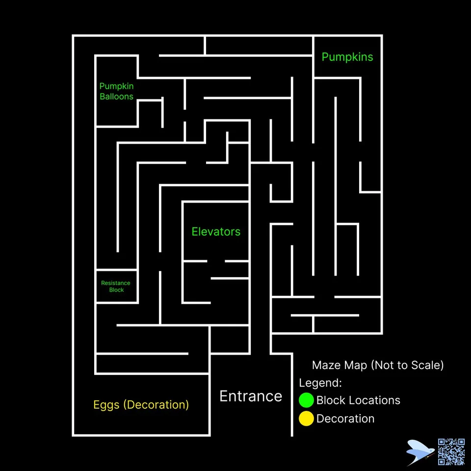 Autumn maze route for the Laser and Resistance Block
